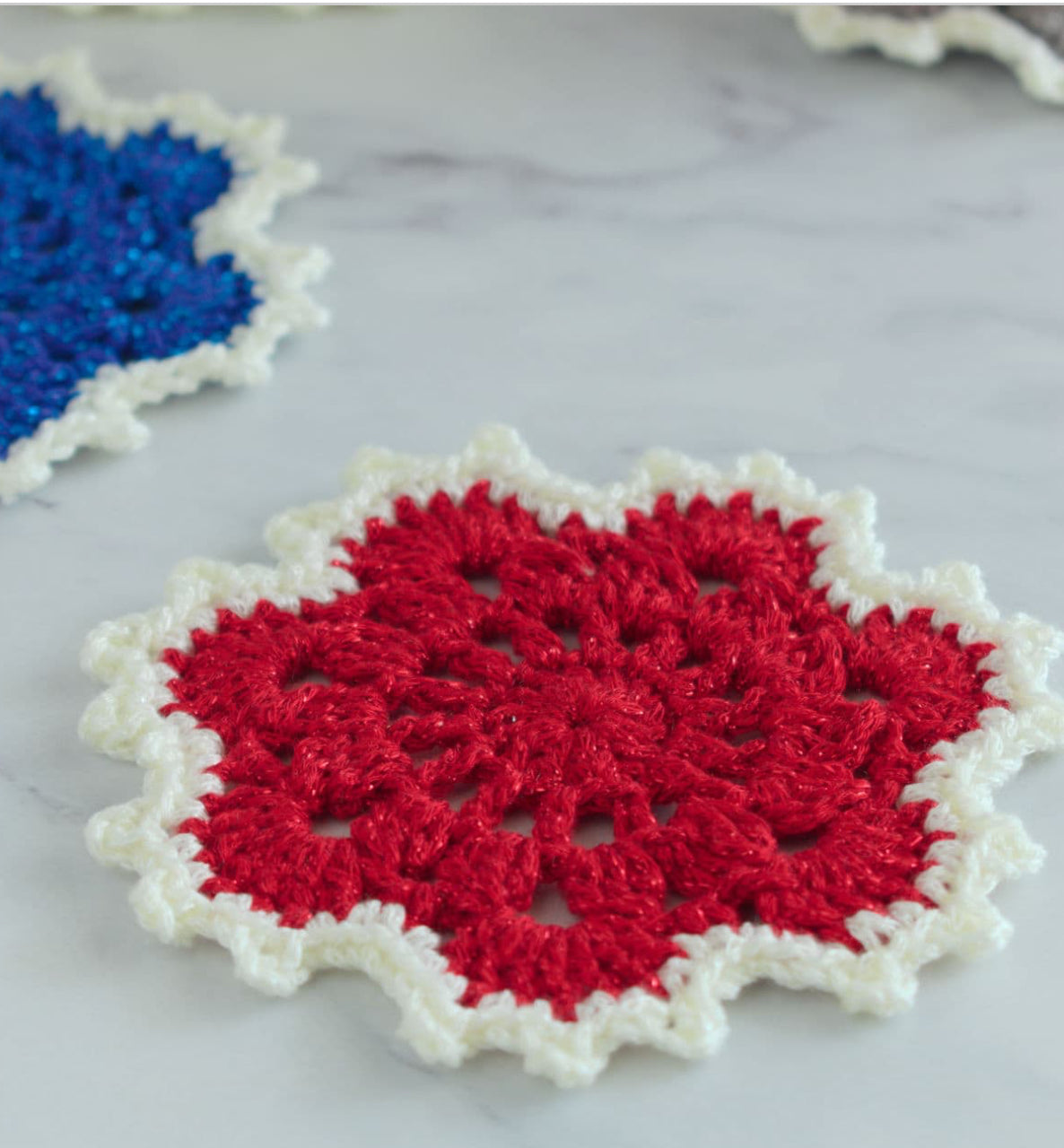 Snowflake coasters